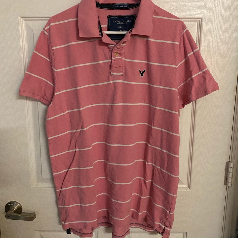 Men’s American Eagle Outfitters Pink Vintage Fit Polo Shirt Size XXL